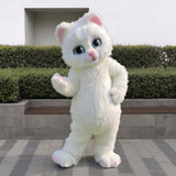 Cute White Cat Mascot Costume – Fluffy Kitty Character Outfit for Parties & Events