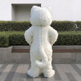 Cute White Cat Mascot Costume – Fluffy Kitty Character Outfit for Parties & Events