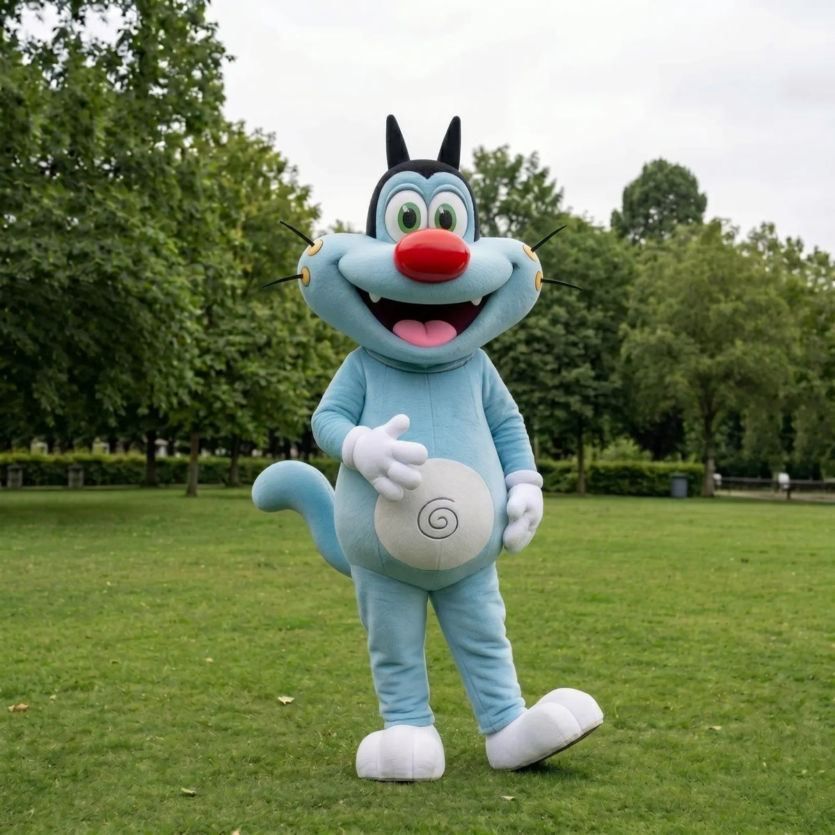 Blue Cat Mascot Costume | Cartoon Cat Character Suit | Full Body Cat Mascot Costume