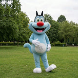 Blue Cat Mascot Costume | Cartoon Cat Character Suit | Full Body Cat Mascot Costume