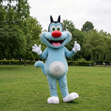 Blue Cat Mascot Costume | Cartoon Cat Character Suit | Full Body Cat Mascot Costume