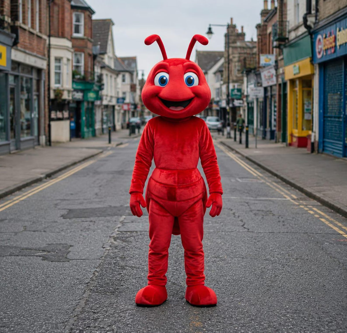 Red Insect Mascot Costume | Cartoon Bug Character Suit | Full Body Insect Mascot Costume