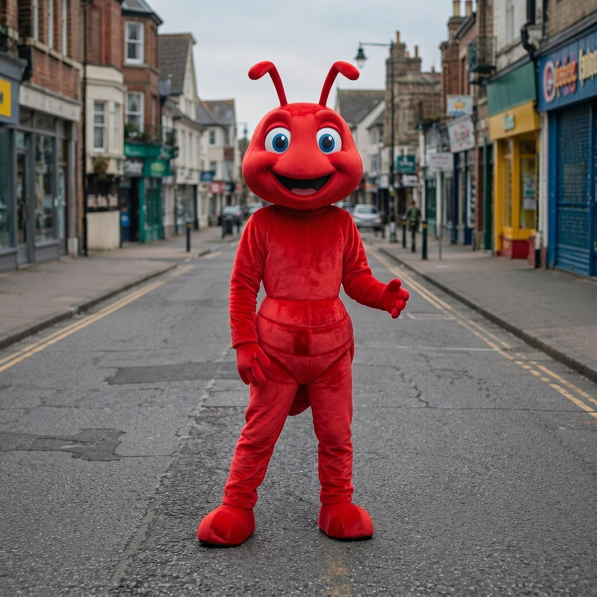 Red Insect Mascot Costume | Cartoon Bug Character Suit | Full Body Insect Mascot Costume