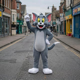 Classic Tom Cat Mascot Costume – Grey Cartoon Character Outfit for Parties & Events