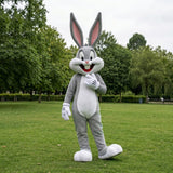 Classic Grey Bunny Mascot Costume – Full Body Adult Cartoon Rabbit Suit for Birthday Parties, Events, Stage Shows & Cosplay