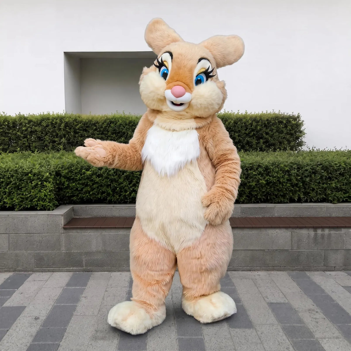 Cute Rabbit Mascot Costume, Plush Bunny Character Suit, Full Body Animal Costume